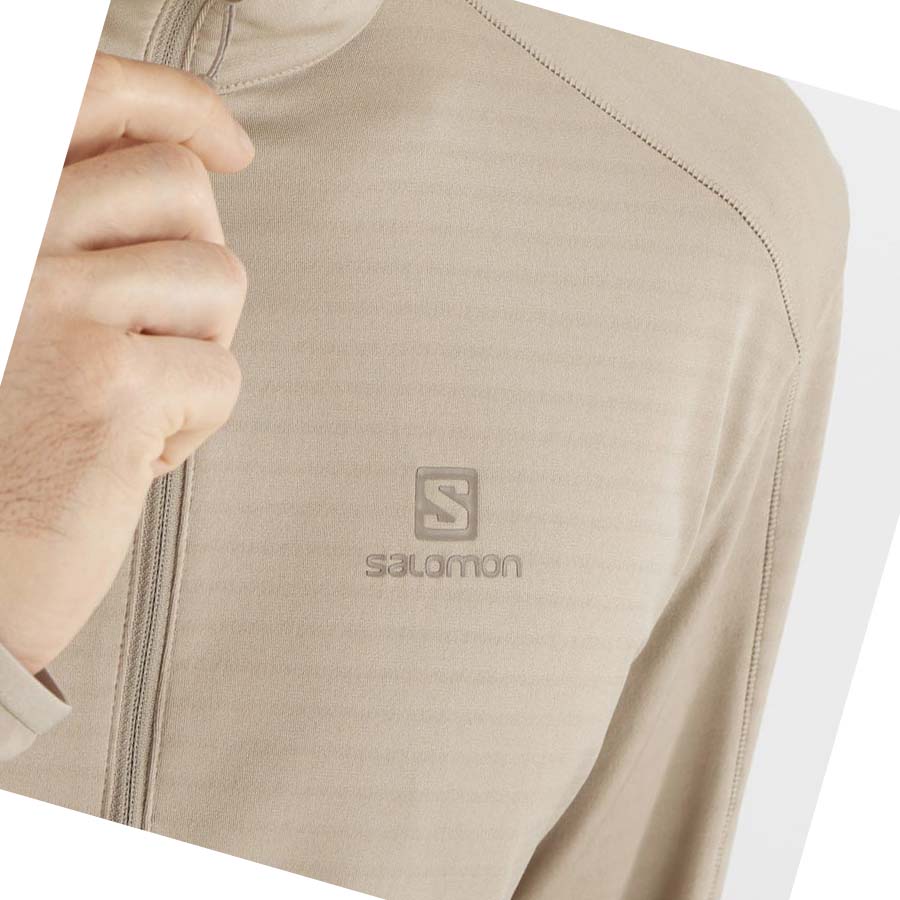 Salomon ESSENTIAL LIGHTWARM Erkek Kapüşonlu Sweatshirt Bej Rengi | TR 3203AHK